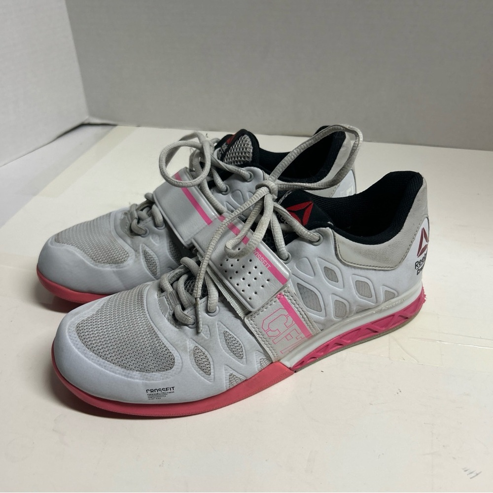Reebok CrossFit CF-74 White Pink Gym Lifting Powerbax Sneakers Womens 7.5